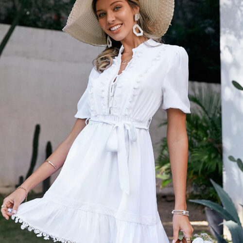 vestido ibicenco Hippie chic con bordados imagen 5